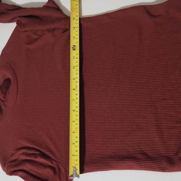 Faherty Sweater Womens Ribbed  Turtleneck Large Rust Brown Y2K - Picture 8 of 9